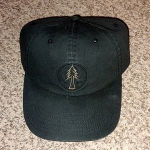 Pistil Black Cap with Tan Embroidered Tree Emblem Strapback